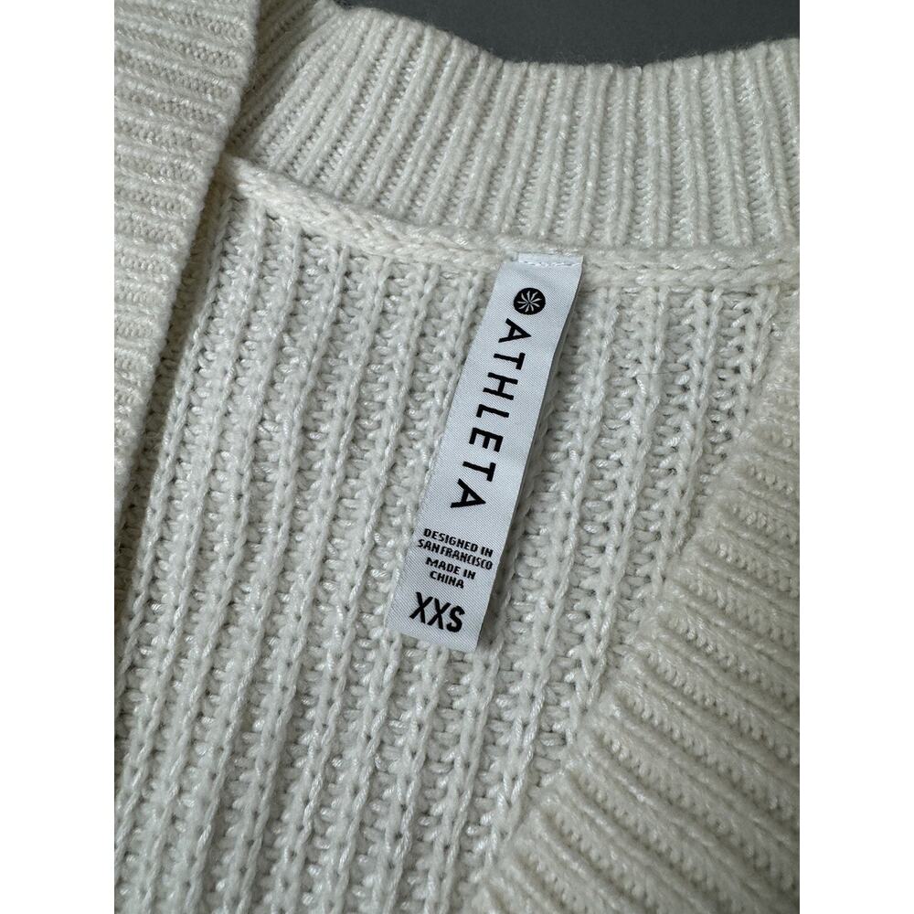 Athleta Sweater Oversized Wool Relaxed Chunky Knit Ivory $149 - Picture 8 of 11